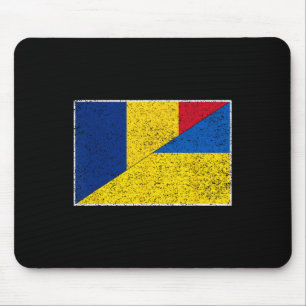 Romania Ukraine Flag Romanian Ukrainian Pride Nati Mouse Pad