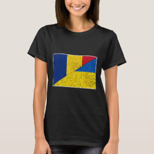 Romania Ukraine Flag Romanian Ukrainian Pride Nati T-Shirt