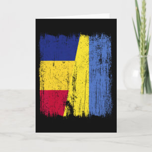 Romania Ukraine Half Flag Romanian Ukrainian Herit Card