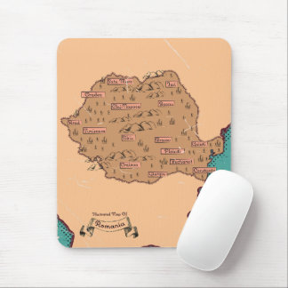 Romania Vintage Counties Map Mouse Pad