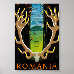 Romania Vintage Travel Poster Restored
