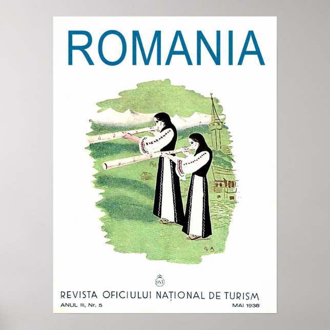Romania, women with traditional music instruments poster (Front)
