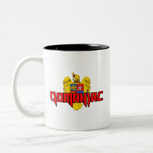 ROMANIAC - Heavy Metal Design Two-Tone Coffee Mug