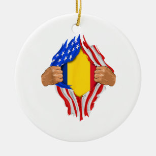 Romanian Blood Inside Me T-Shirt  Romania Flag Ceramic Ornament