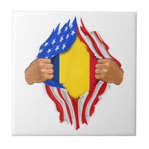 Romanian Blood Inside Me T-Shirt Romania Flag Ceramic Tile
