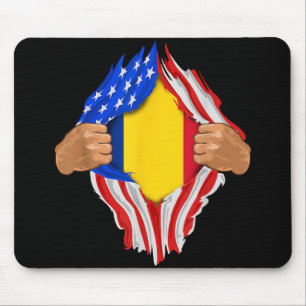 Romanian Blood Inside Me T-Shirt Romania Flag Mouse Pad