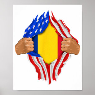 Romanian Blood Inside Me T-Shirt Romania Flag Poster