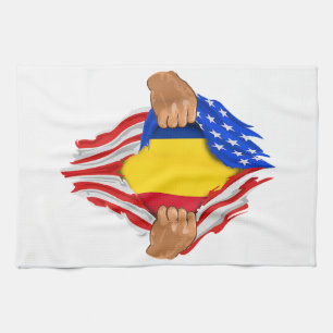 Romanian Blood Inside Me T-Shirt Romania Flag Tea Towel