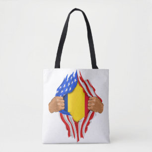 Romanian Blood Inside Me T-Shirt Romania Flag Tote Bag