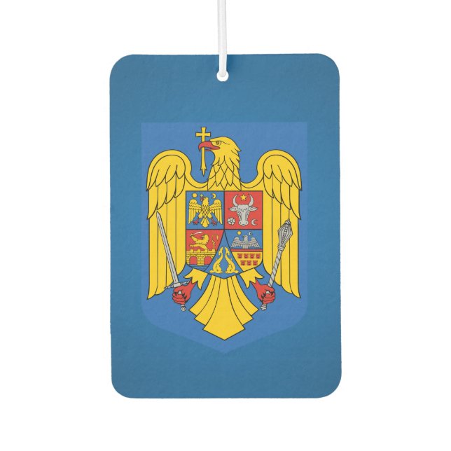 Romanian coat of arms car air freshener (Front)