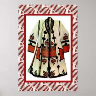 Romanian craft, embroidered coat 1 poster