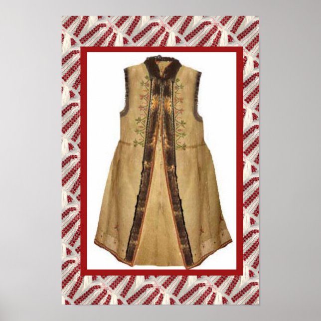 Romanian craft, embroidered over coat poster (Front)