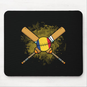 Romanian Cricket Racket And Ll Flag Of Romania Mouse Pad
