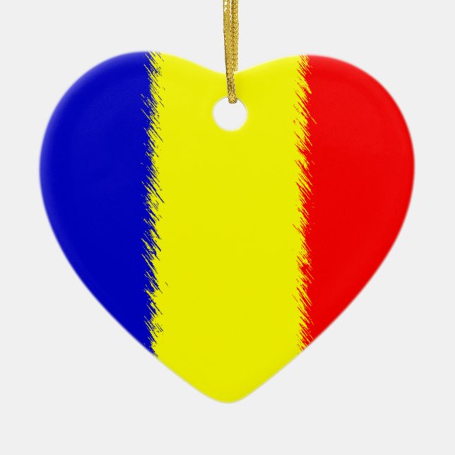 Romanian Flag Ceramic Ornament (Front)