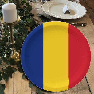 Romanian Flag plates, party, sports, Romania Paper Plate
