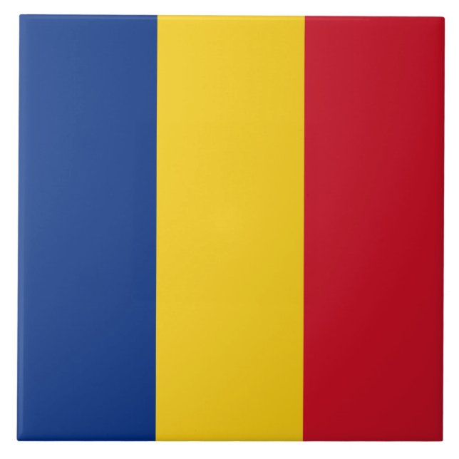 Romanian Flag (Romania) Ceramic Tile (Front)