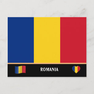 Romanian Flag & Romania country travel / Romania Postcard