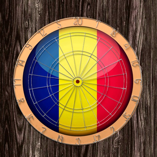 Romanian Flag & Romania dartboard games /Rustic (Creator Uploaded)