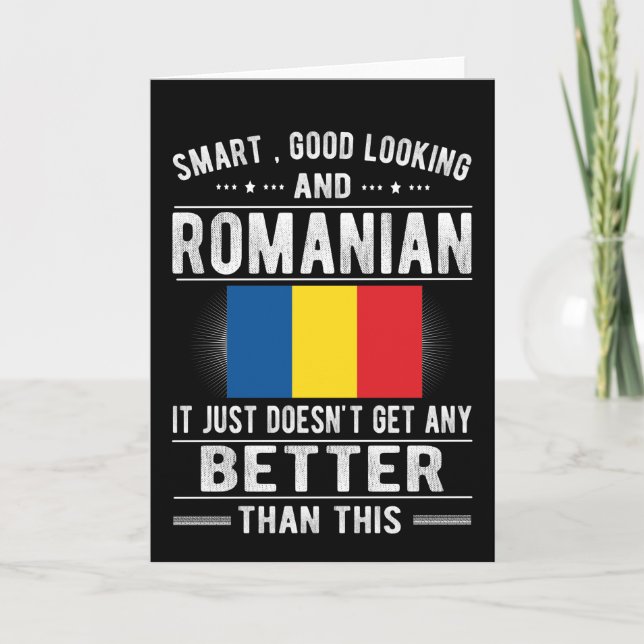 Romanian Flag Romania Heritage Romanian Roots Card (Front)