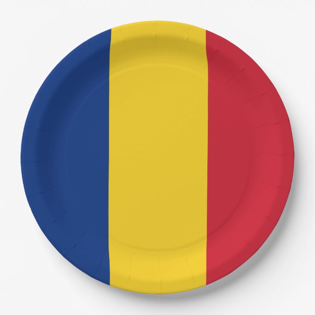Romanian Flag (Romania) Paper Plate (Front)