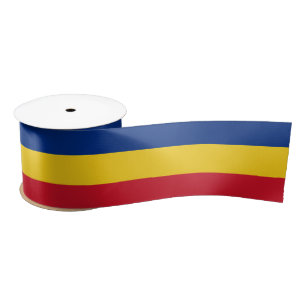Romanian Flag & Romania party, sports / tricolor S Satin Ribbon