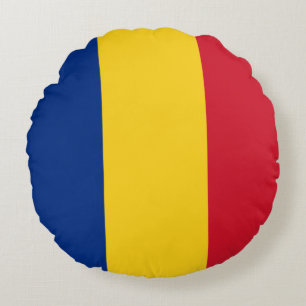 Romanian Flag (Romania) Round Cushion