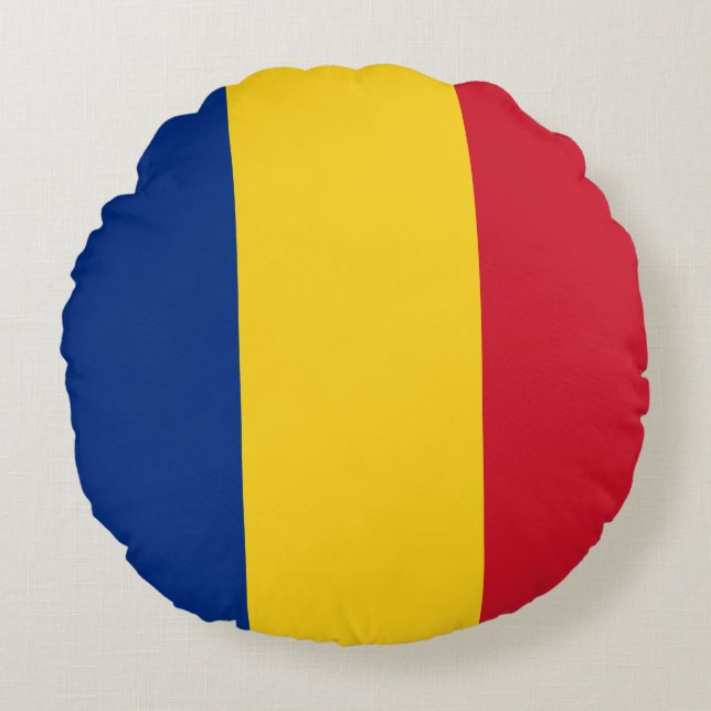 Romanian Flag (Romania) Round Cushion (Front)