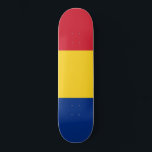Romanian Flag (Romania) Skateboard<br><div class="desc">This design features the national flag of Romania, which is a country located at the crossroads of Central, Eastern and Southeastern Europe. It has land borders with Bulgaria to the south, Ukraine to the north, Hungary to the west, Serbia to the southwest and Moldova to the east, including has its...</div>