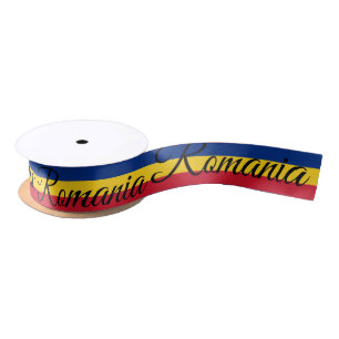 Romanian Flag & Romania travel, holiday / sports Satin Ribbon