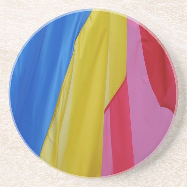 Romanian Flag Sandstone Coaster (Front)