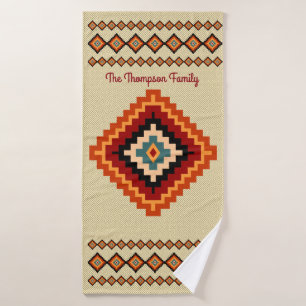 Romanian Folk Art - Ethnic Patterns Bath Towel Set