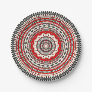 Romanian folk art paper plate