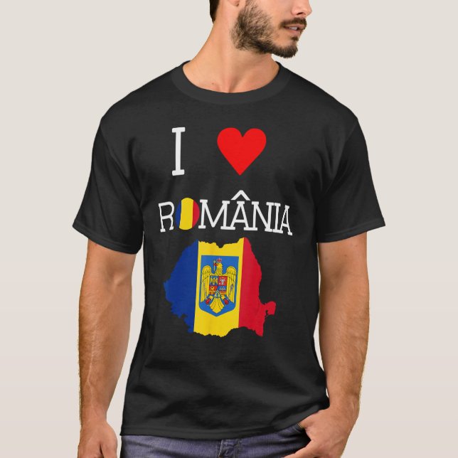 Romanian  I Love Romania T-Shirt (Front)