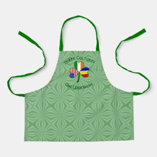Romanian Irish American Flags Shamrock Personalise Apron
