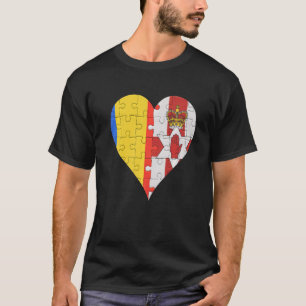 Romanian Irish Flag Heart T-Shirt