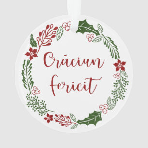 Romanian Merry Christmas Wreath, Crăciun fericit Ornament