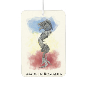 Romanian national flag and ancient Dacian Wolf Car Air Freshener