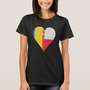Romanian Polish Flag Heart T-Shirt