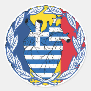 Romanian Romania Greek Independence Greek Greece Classic Round Sticker