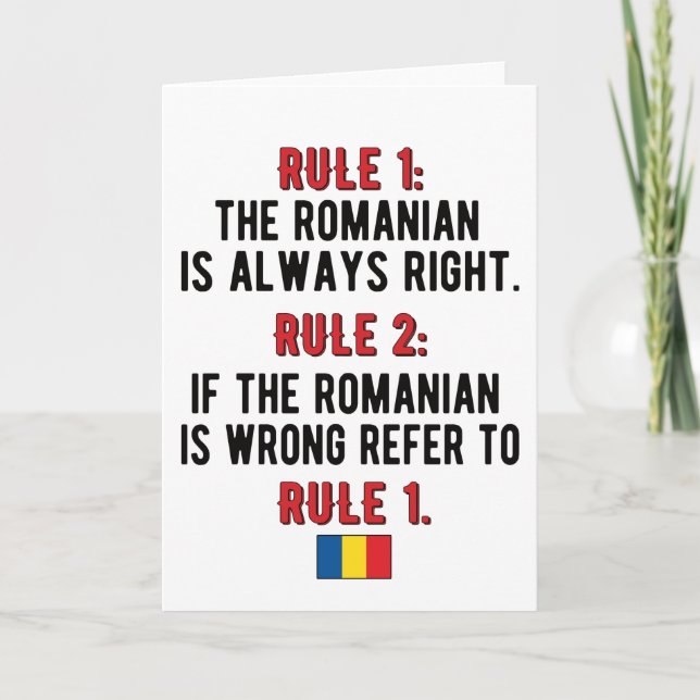 Romanian Roots Romania Flag Romanian Heritage Card (Front)