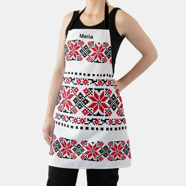 Romanian Traditional Motif "The Stars" Apron (Insitu)