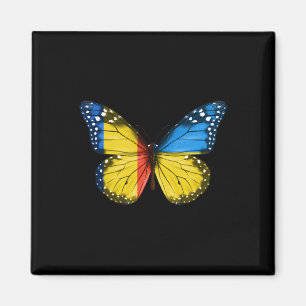 Romanian Ukrainian Flag Butterfly Romania Ukraine Magnet