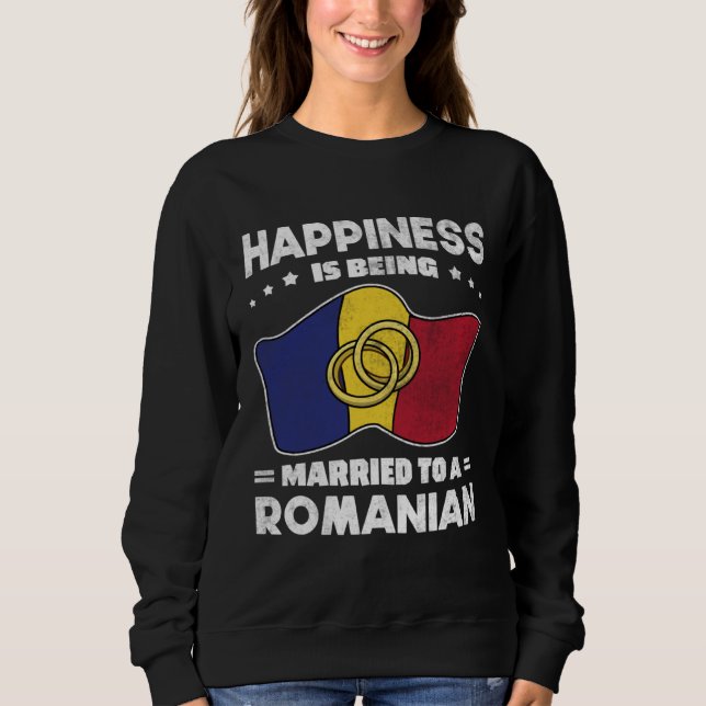 Romanian Wedding State of Romania Roots Married Sweatshirt (Front)