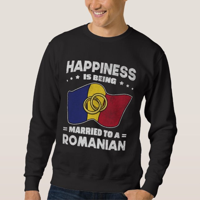 Romanian Wedding State of Romania Roots Married Sweatshirt (Front)