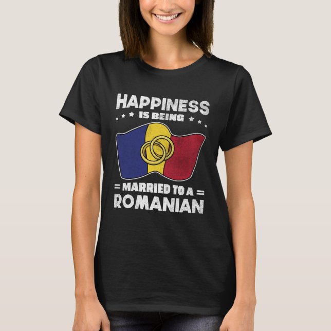 Romanian Wedding State of Romania Roots Married T-Shirt (Front)