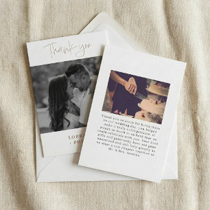 Romanic modern photo gradient effect wedding thank you card