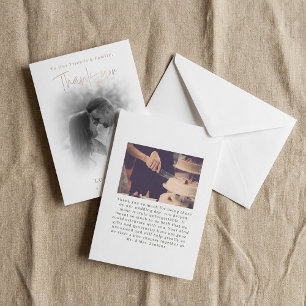 Romanic photo gradient wedding thank you card