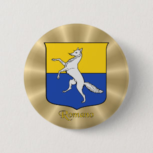 Romano Historical Shield on Golden Sunburst 6 Cm Round Badge