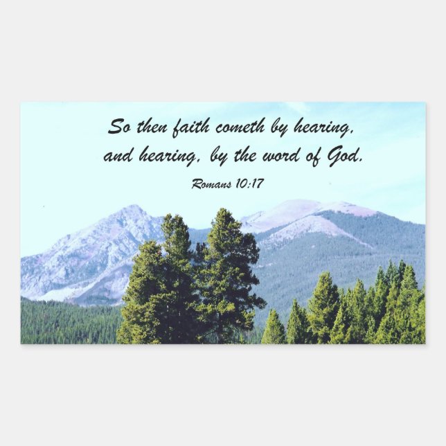 Romans 10:17 rectangular sticker (Front)