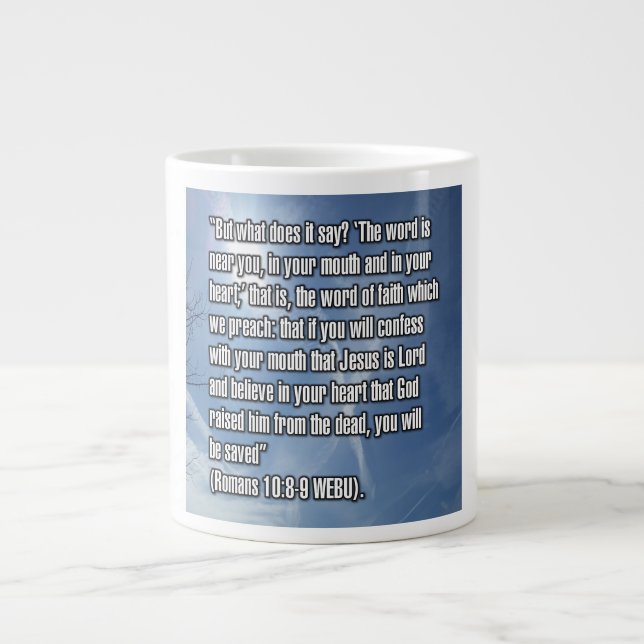 Romans 10:8–9 WEBU Mug (Front)